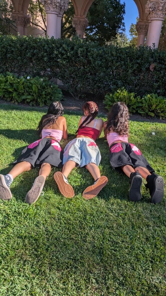 Black Denim White Star Laced Jorts