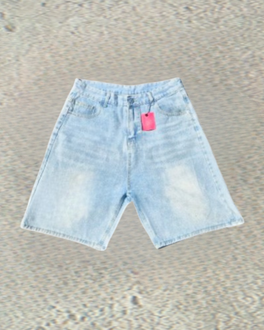 Blue Denim Pink Star Laced Jorts