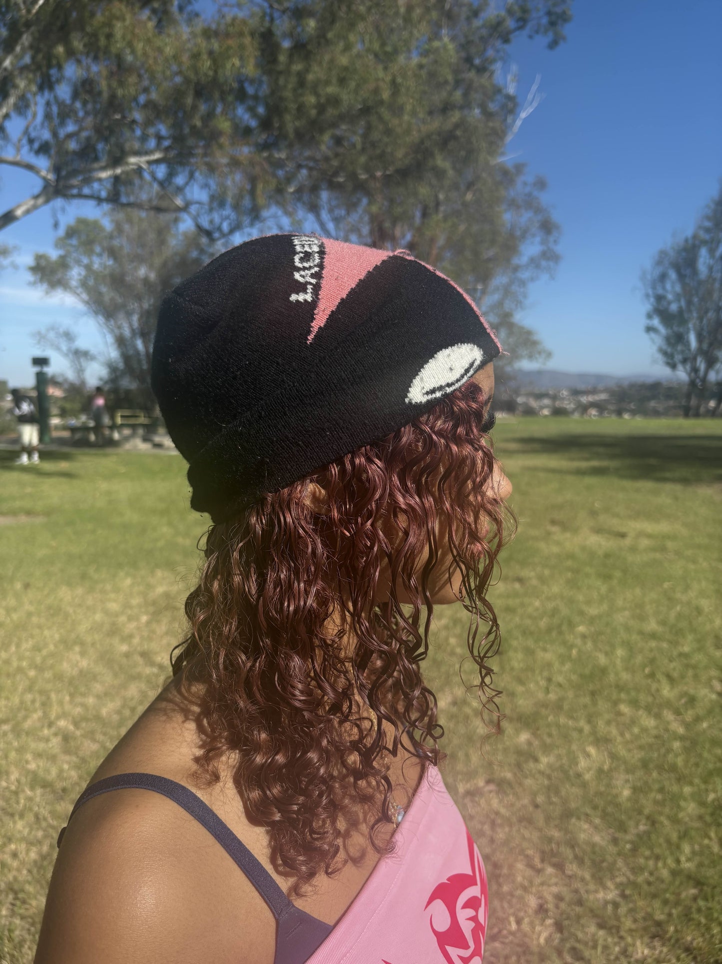 Black Laced Star Eyes Beanie