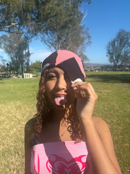 Black Laced Star Eyes Beanie