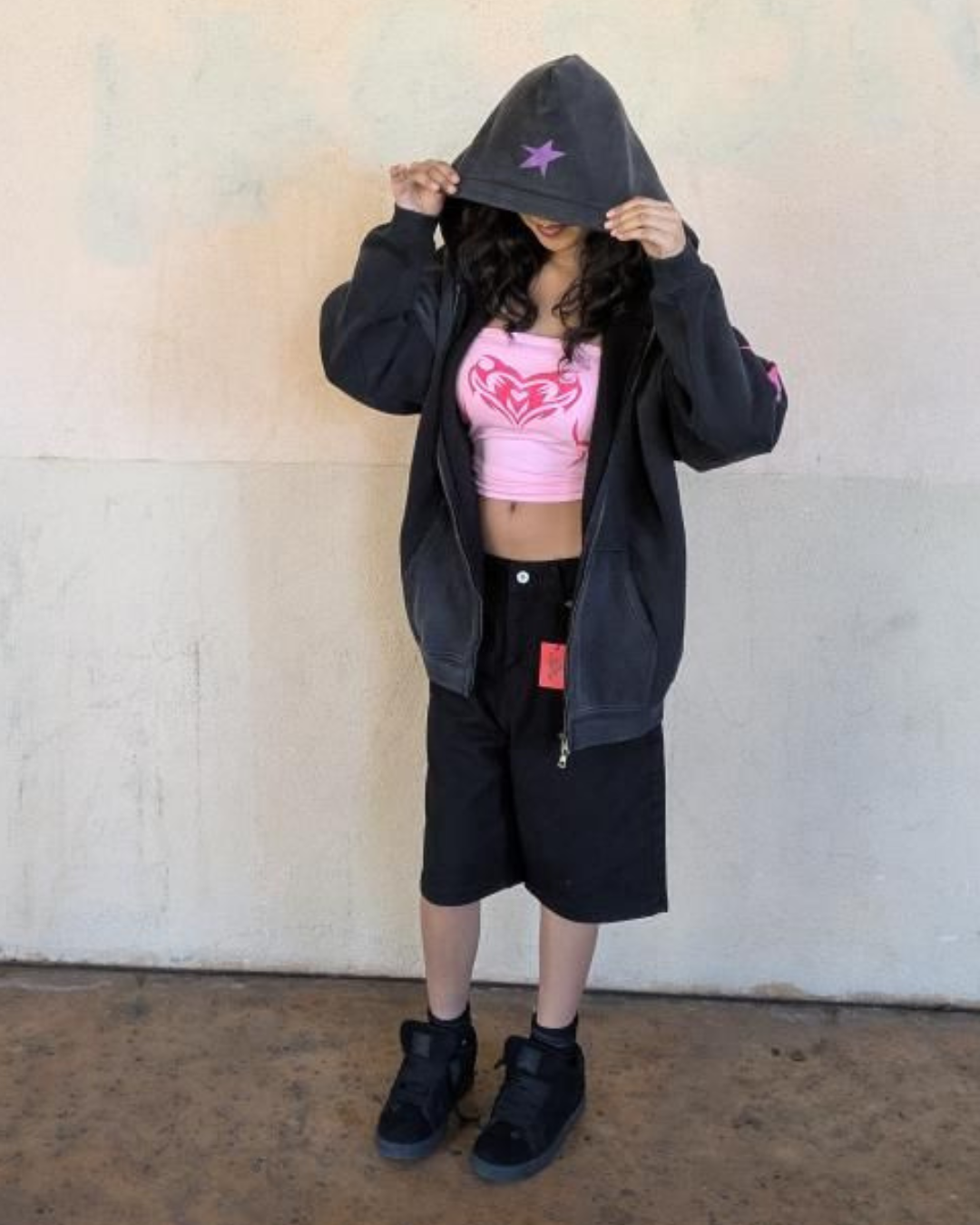 "Black Pink Swag Star" Zip Up