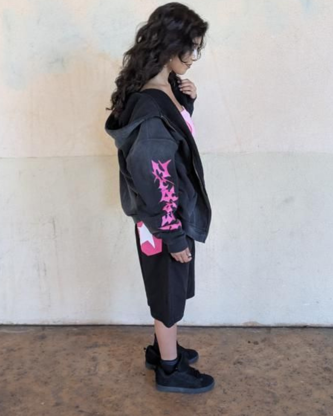 "Black Pink Swag Star" Zip Up